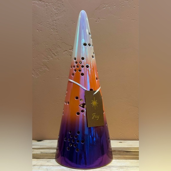 Brand New 15” Light Up Ceramic Christmas Tree Ombré Design Made By Joy NWTS - Picture 3 of 8